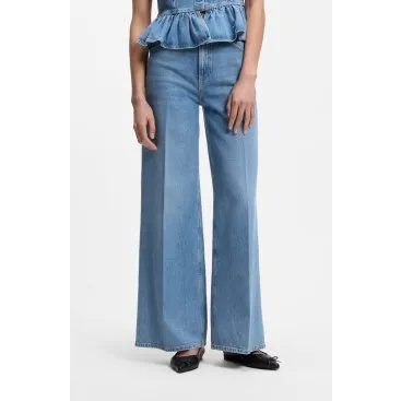 HUGO Jeans a gamba larga in denim blu 29/32