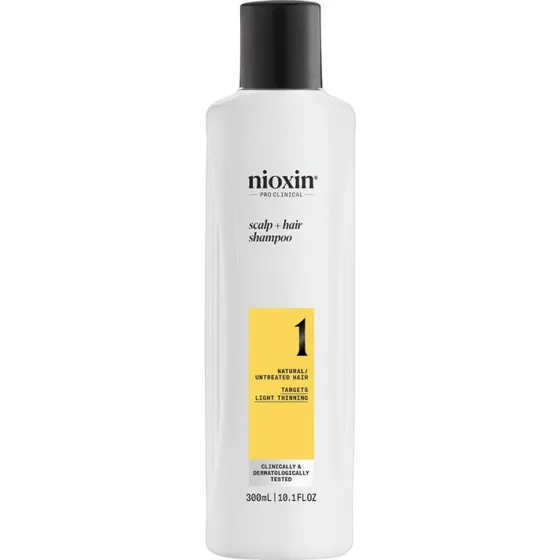Nioxin System 1 Shampoo per Capelli Naturali e Diradati, 300 ml
