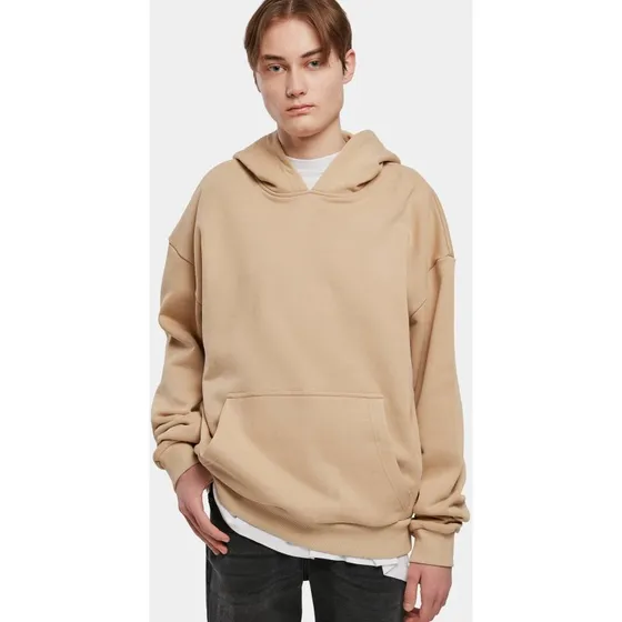 Felpa Urban Classics con Cappuccio in Cotone Beige Ultra Heavy