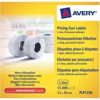 Avery PLP1226 Etichette Bianche 26x12mm Permanenti 10 Rotoli