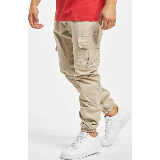 Urban Classics Jeans Cargo da Uomo in Cotone Beige