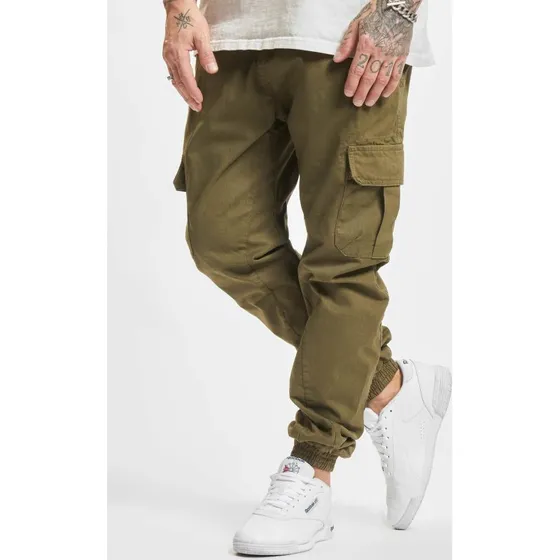 Urban Classics Jeans Cargo da Uomo in Cotone Kaki