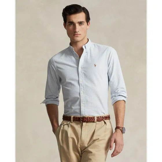 Polo Ralph Lauren camicia a righe slim fit blu