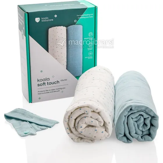 Mussole Koala Soft Touch 120x120 cm Azzurro