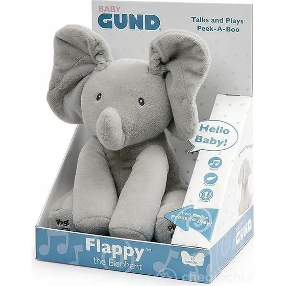 Gund Flappy Elefantino Interattivo Parlante 30,5 cm