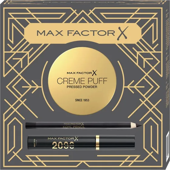 Set Max Factor: Mascara 2000 Calorie, Crema Traslucida e Matita Kohl