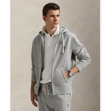 Ralph Lauren Felpa con Cappuccio M6 Long Full Zip Grigia - XXL
