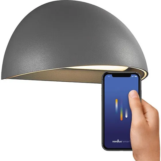 Nordlux Arcus Smart LED Parete Grigio 9,5W 2700K IP54