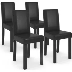 HANNAH Set di 4 sedie da pranzo nere