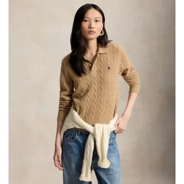 Polo Ralph Lauren Maglione in Lana e Cashmere Cammello XS