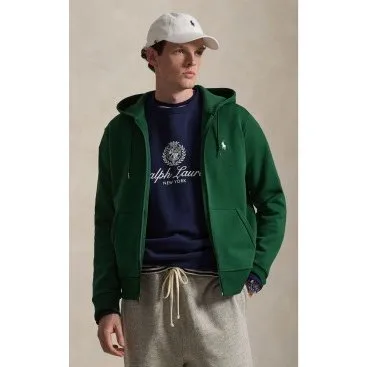 Felpa Ralph Lauren con cappuccio e zip verde intenso - M