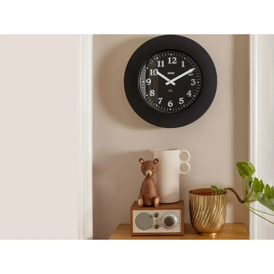 Alessi Momento Orologio da Parete Nero