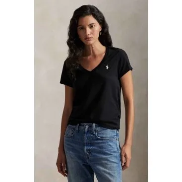 Polo Ralph Lauren T-shirt in maglia di cotone nera - XS