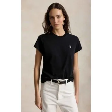 Polo Ralph Lauren T-shirt in maglia di cotone nera - M