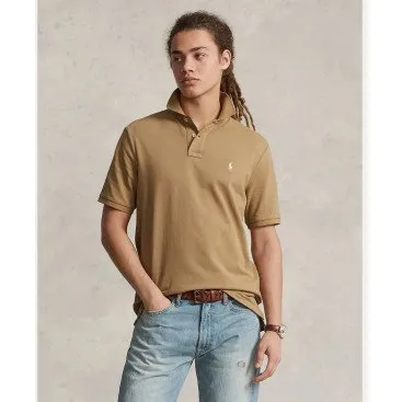 Polo Ralph Lauren Slim Fit in Piqué di Cotone - Beige, L