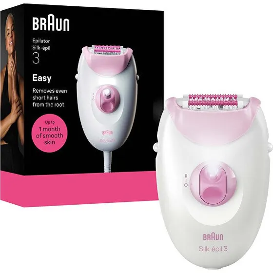 Braun Silk-épil 3 3-000 Epilatore Rosa con Filo