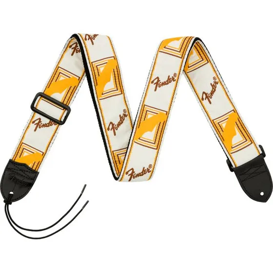 Fender Monogrammed Strap Bianco/Marrone/Giallo 2"