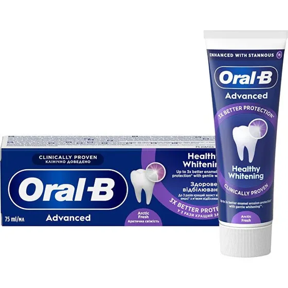 Oral-B Dentifricio Advanced Healthy Whitening Freschezza Artica 75 ml