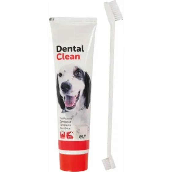 Flamingo Dental Clean Kit Spazzolino + Dentifricio Menta per Cani