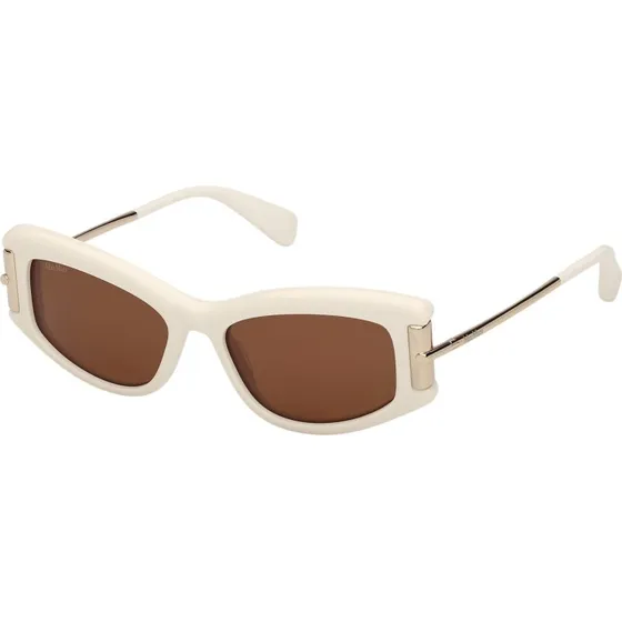Max Mara MM0189 25E Occhiali da Sole Cat Eye Bianco e Marrone