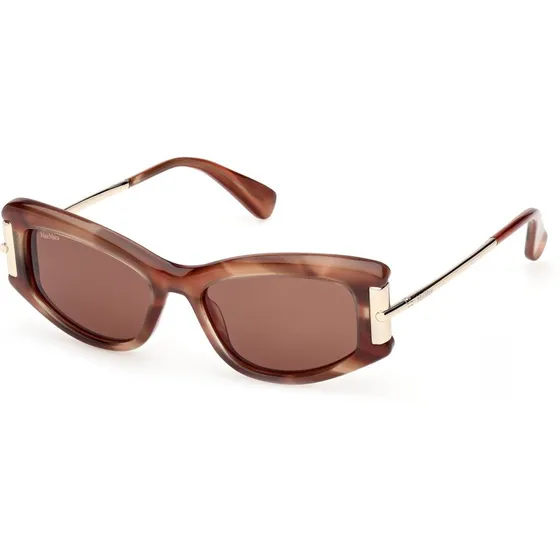 Max Mara MM0189 68E Occhiali da Sole Cat Eye in Acetato Rosso e Marrone