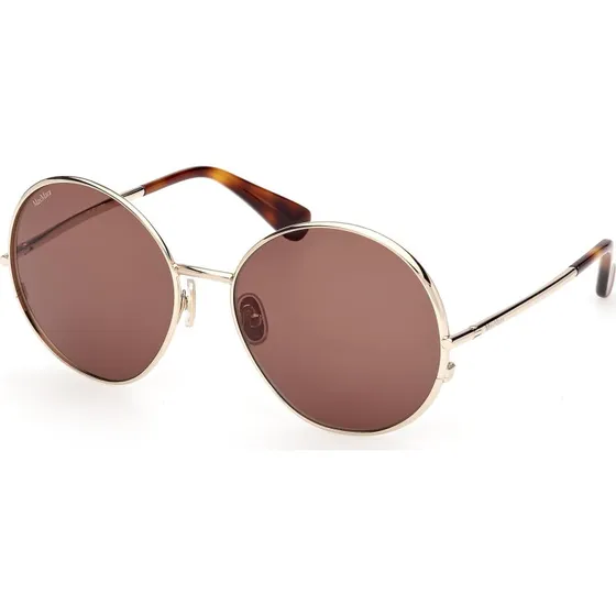 Max Mara MM0191 32E Occhiali da Sole Rotondi Oro e Marrone