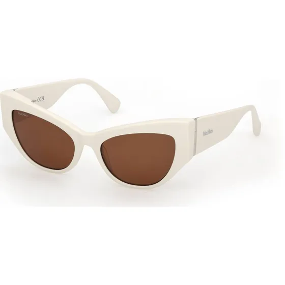 Max Mara MM0192 25E Occhiali da Sole Cat Eye Bianco e Marrone