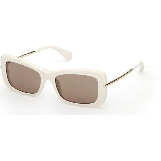 Max Mara MM0194 25E Occhiali da Sole Quadrati Bianco e Marrone