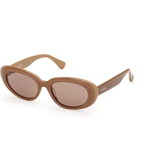 Max Mara MM0196 Occhiali da Sole Rotondi in Acetato Marrone