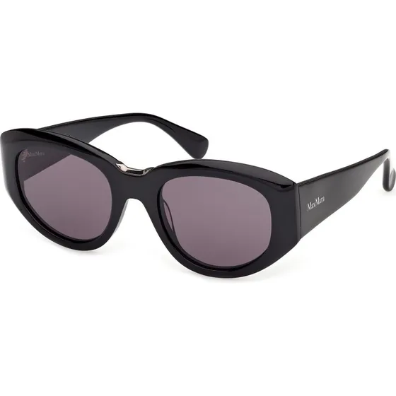 Max Mara MM0198 01A Occhiali da Sole Rotondi in Acetato Nero Fumo