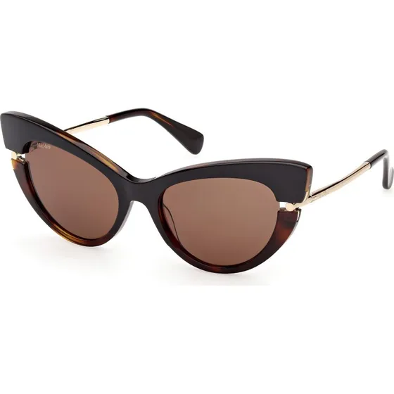 Max Mara MM0187 Occhiali da Sole Cat Eye in Acetato Nero e Marrone
