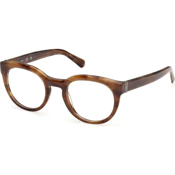 Guess GU50366 050 Occhiali da Vista Uomo Marrone Rotondi