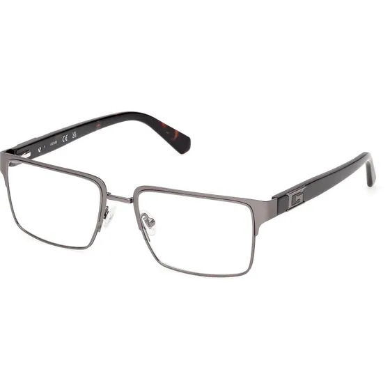 Guess GU50370 007 Montatura da Vista Uomo in Metallo Grigio