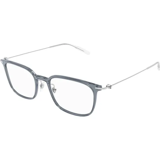 Montblanc MB0100O 001 Montatura da Vista Rettangolare Grigio Trasparente