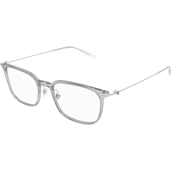 Montblanc MB0100O 002 Montatura da Vista Rettangolare Grigio Trasparente