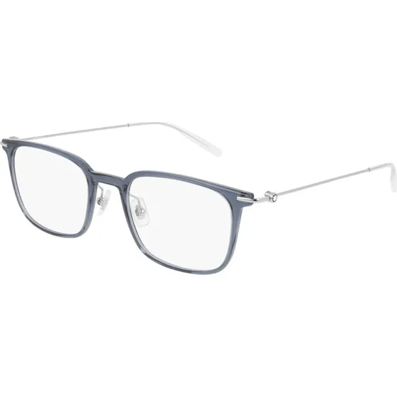 Montblanc MB0100O 004 Montatura da Vista Blu Trasparente Squadrata