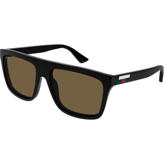Gucci GG0748S 002 Occhiali da Sole Quadrati Nero Marrone