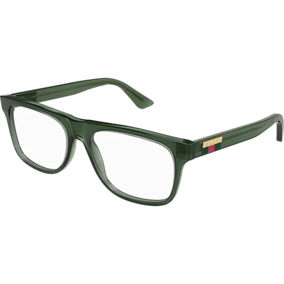 Gucci GG1117O 005 Montatura da Vista Verde Trasparente Squadrata