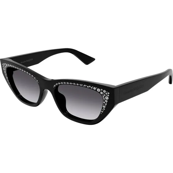Alexander McQueen AM0465S 001 Occhiali da Sole Cat Eye Nero/Grigio
