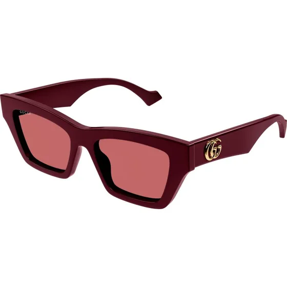 Gucci GG1753S 004 Occhiali da Sole Cat Eye Bordeaux e Marrone