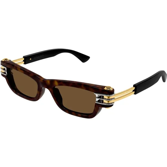 Bottega Veneta BV1308S 002 Occhiali da Sole Squadrati Havana