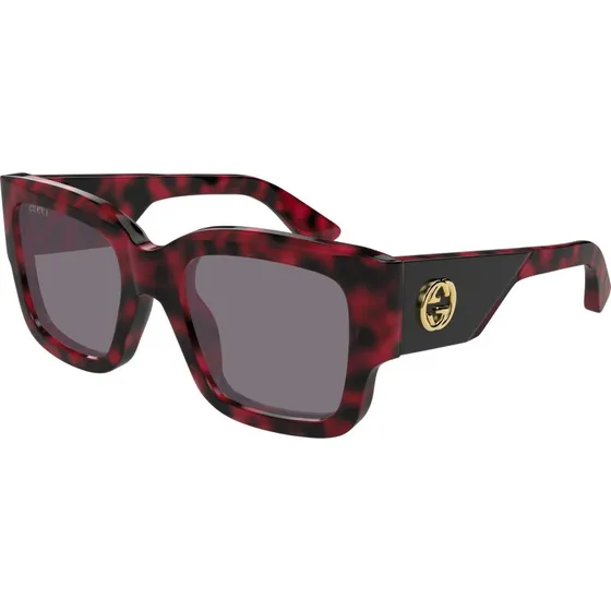 Gucci GG1663S 003 Occhiali da Sole Squadrati Acetato Havana e Viola