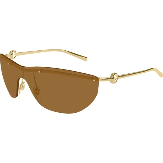 Gucci GG1700S 004 Occhiali da Sole Maschera Oro e Marrone
