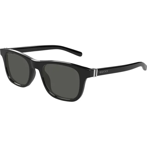 Gucci GG1671S 001 Occhiali da Sole Uomo Rotondi in Acetato Nero e Grigio