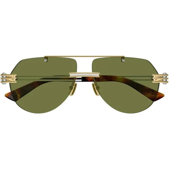 Bottega Veneta BV1342S Occhiali da Sole Pilot Argento e Verde