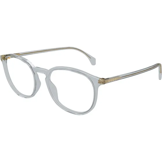 Gucci Uomo GG0551O 014 Montatura Rotonda Acetato Grigio Trasparente