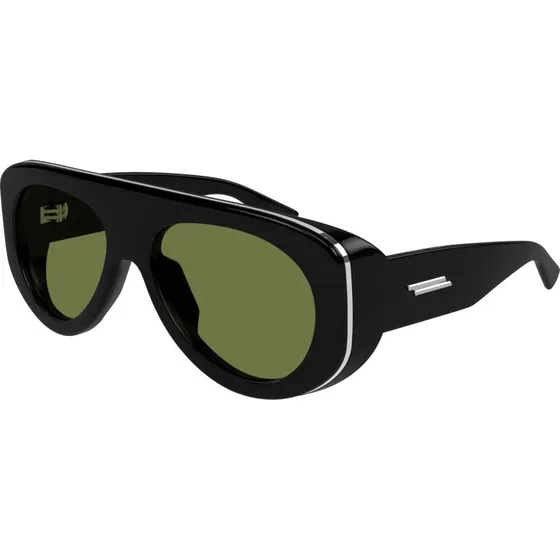 Bottega Veneta BV1362S 006 Occhiali da Sole Pilot Nero e Verde