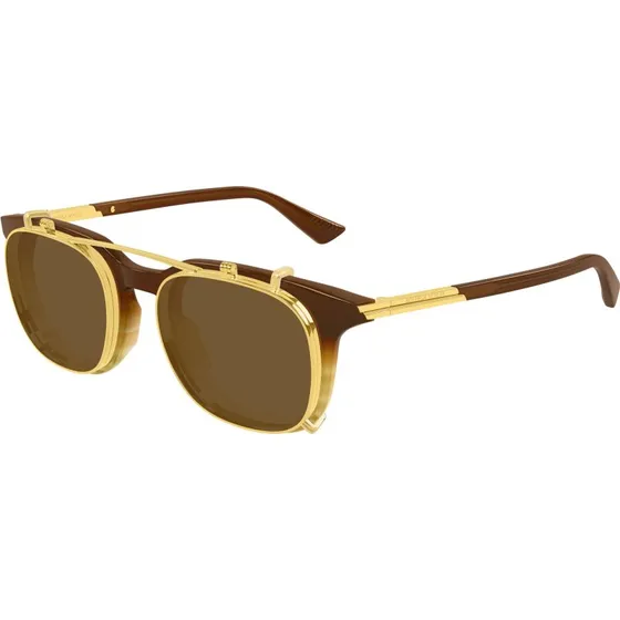 Bottega Veneta BV1429S 002 Occhiali da Sole Squadrati Marrone Trasparente