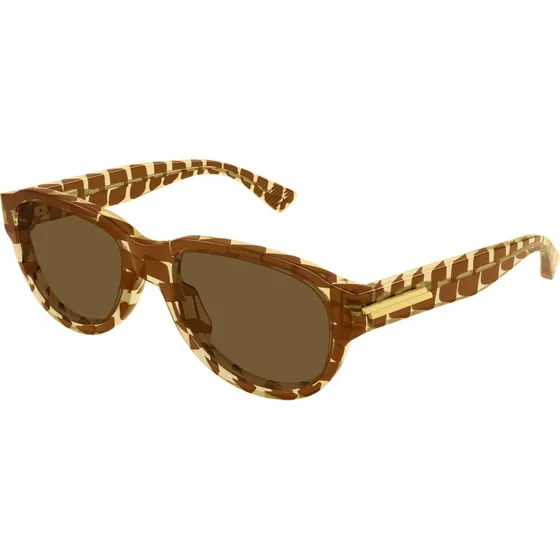 Bottega Veneta BV1410S 004 Occhiali da Sole Rotondi Marrone
