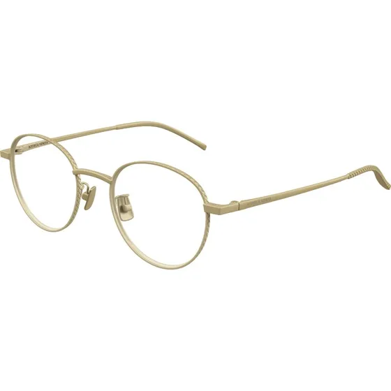 Bottega Veneta BV1424OA 001 Montatura Vista Rotonda in Titanio Bronzo